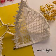 MOST PREMIUM FRONT OPEN FLORAL NET BRA SET