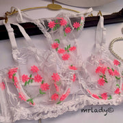 TURKISH FLOWER SOFT NET BRA SET
