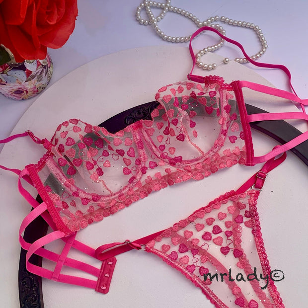 TURKISH HEART SOFT NET BRA SET