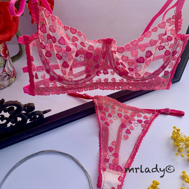 TURKISH HEART SOFT NET BRA SET