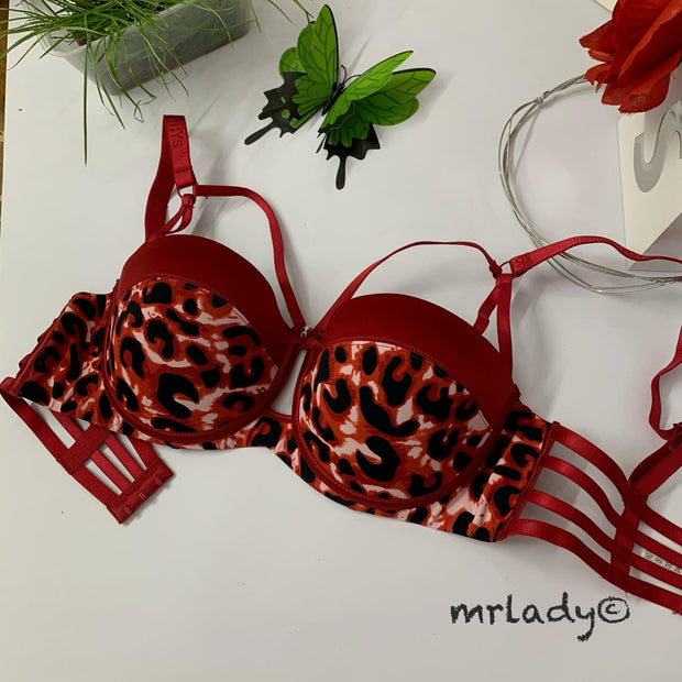 LEOPARD PRINT PADDED BRA