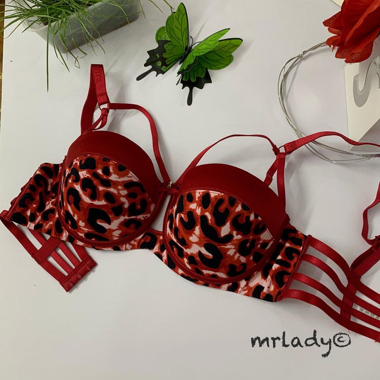 LEOPARD PRINT PADDED BRA