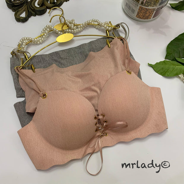 FRONT LACE SOFT PUSH UP BRA SET