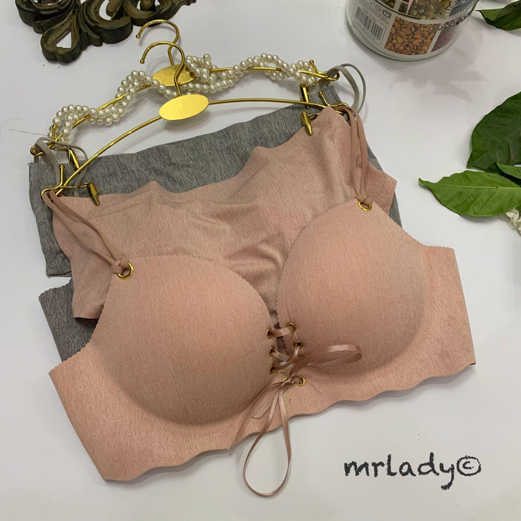 FRONT LACE SOFT PUSH UP BRA SET