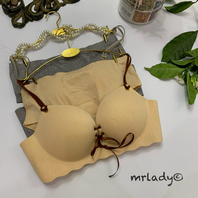 FRONT LACE SOFT PUSH UP BRA SET