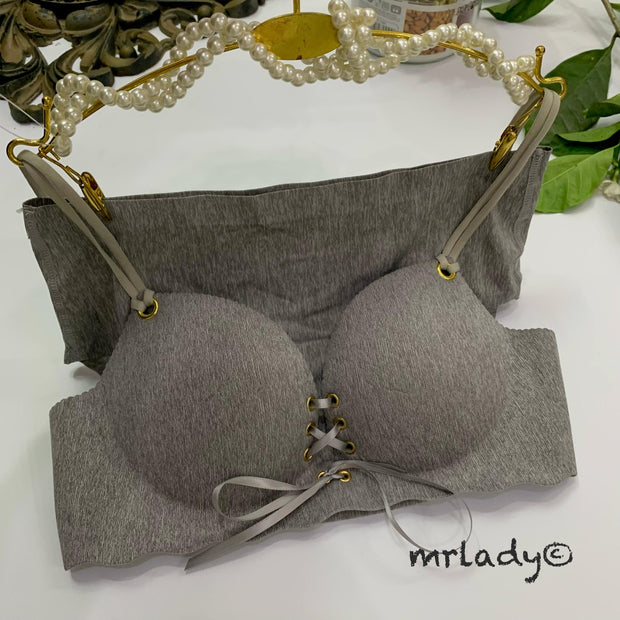 FRONT LACE SOFT PUSH UP BRA SET