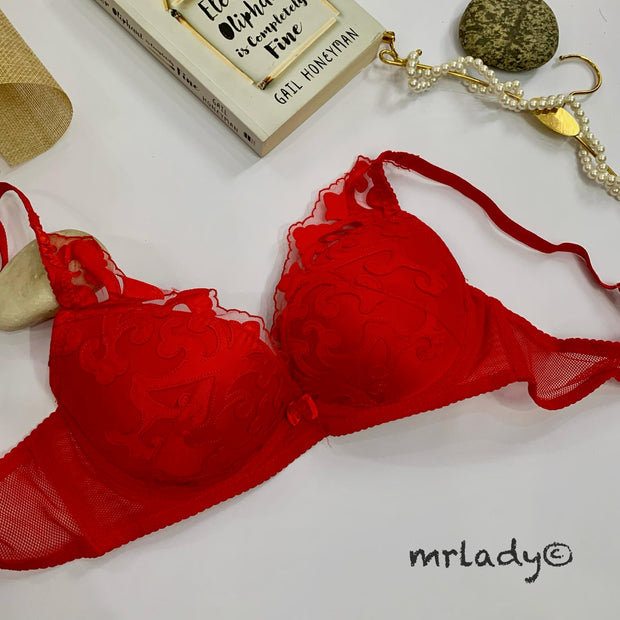 LIGHT NET LACE PADDED BRA