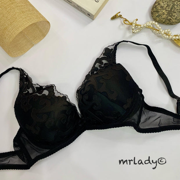 LIGHT NET LACE PADDED BRA