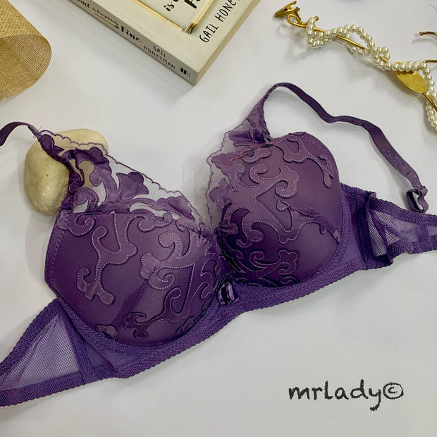 LIGHT NET LACE PADDED BRA