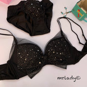 GLITTER THIN PAD BRA SET