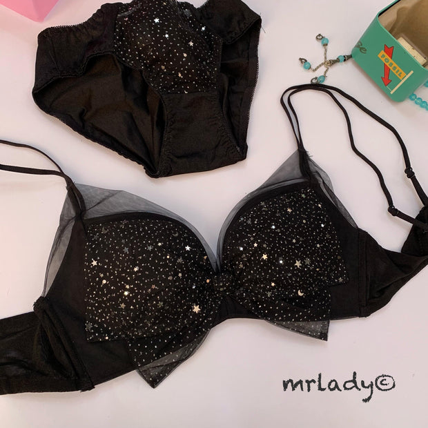 GLITTER THIN PAD BRA SET