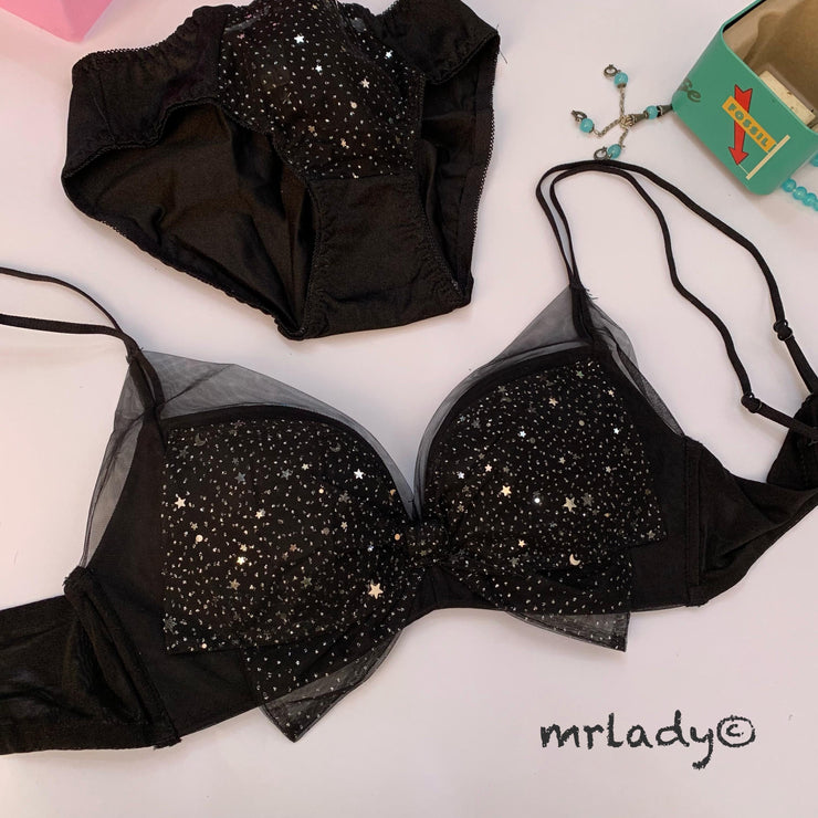 GLITTER THIN PAD BRA SET