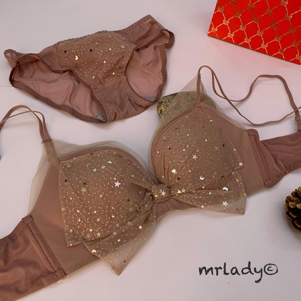 GLITTER THIN PAD BRA SET