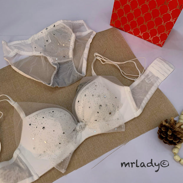 GLITTER THIN PAD BRA SET