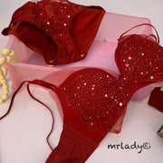 GLITTER THIN PAD BRA SET