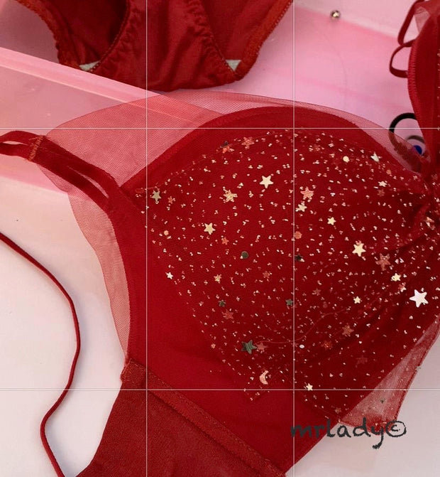 GLITTER THIN PAD BRA SET