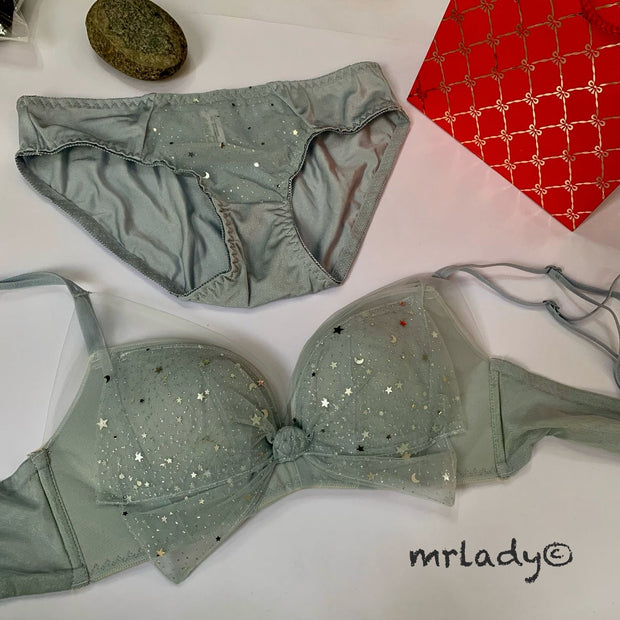 GLITTER THIN PAD BRA SET