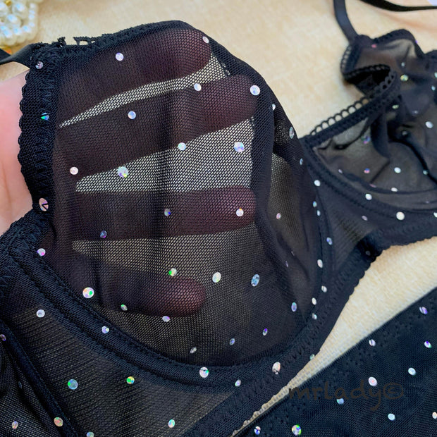 STONES WIRED NET BRA SET