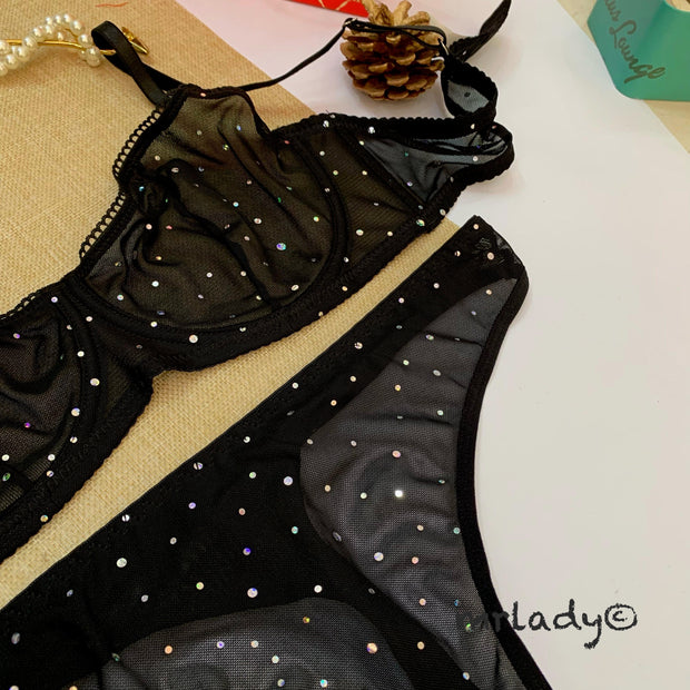STONES WIRED NET BRA SET
