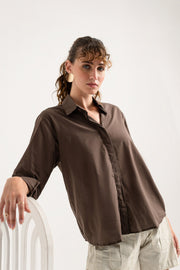 Brown Regular Fit Button-Down Shirt