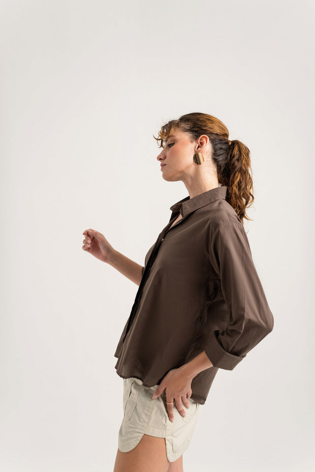Brown Regular Fit Button-Down Shirt