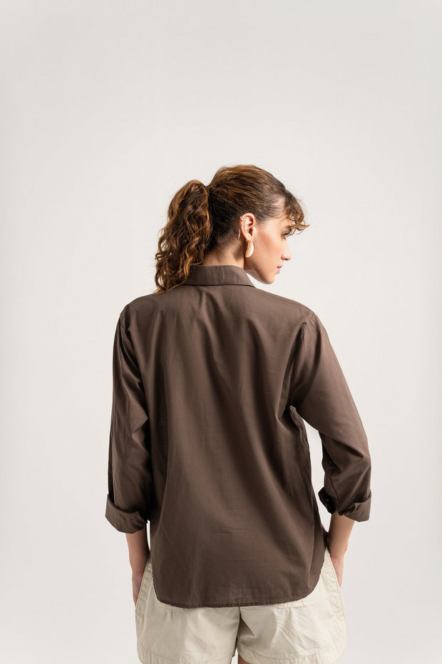 Brown Regular Fit Button-Down Shirt