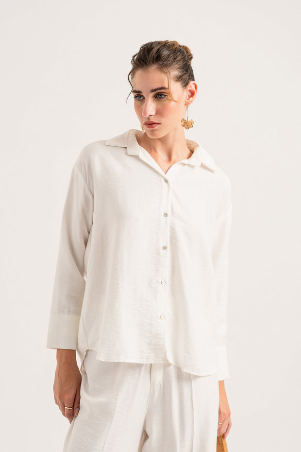 White Button-down Regular Fit Shirt