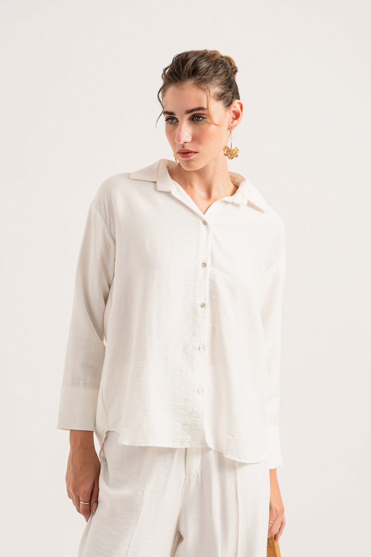 White Button-down Regular Fit Shirt