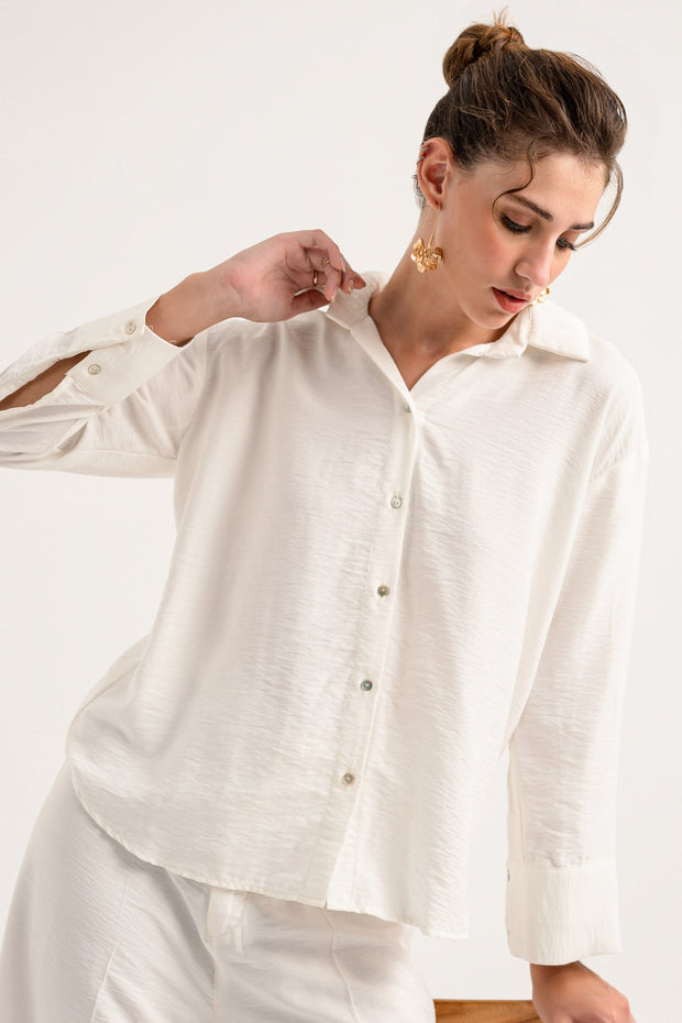 White Button-down Regular Fit Shirt
