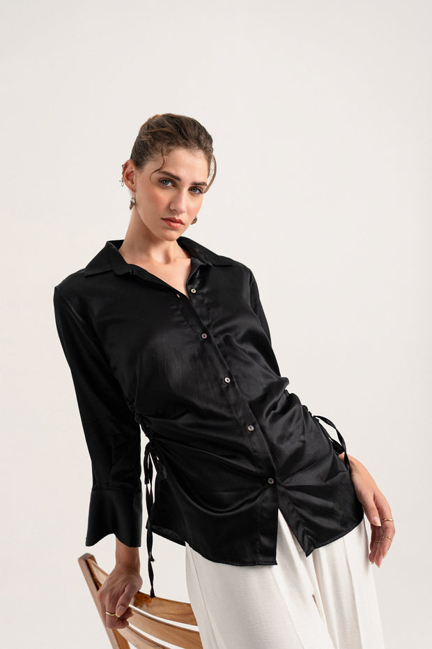 Black Button-down Regular Fit Shirt