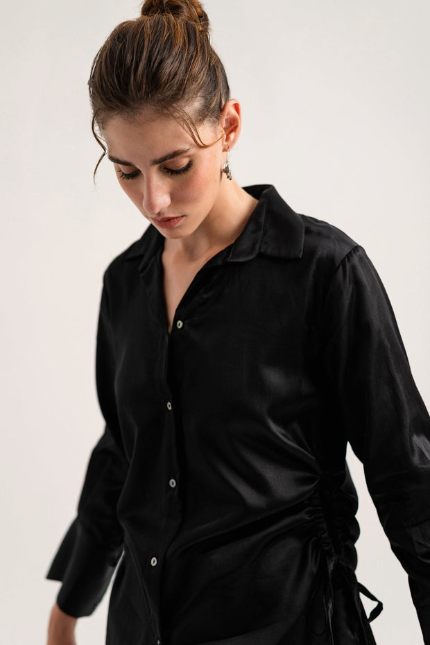 Black Button-down Regular Fit Shirt