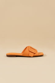 Orange Buckle Flats