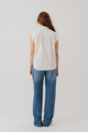 White Cotton Relaxed Fit Peplum Shirt
