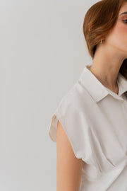 White Cotton Relaxed Fit Peplum Shirt