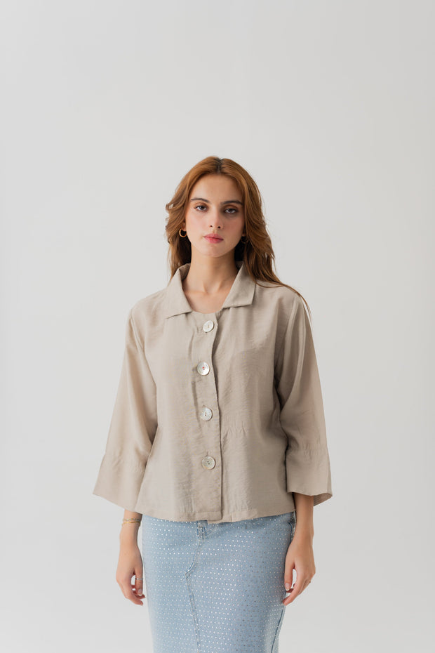 Sand Regular fit Button Down Shirt