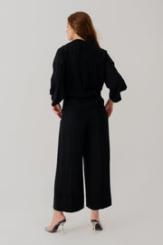 Black Relaxed Fit Button Down Shirt