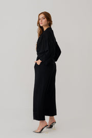 Black Relaxed Fit Button Down Shirt