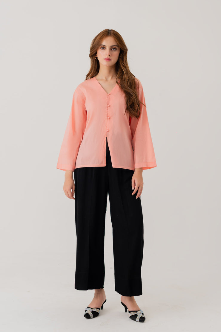Peach Regular fit Top with Side Vents
