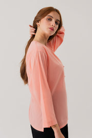 Peach Regular fit Top with Side Vents