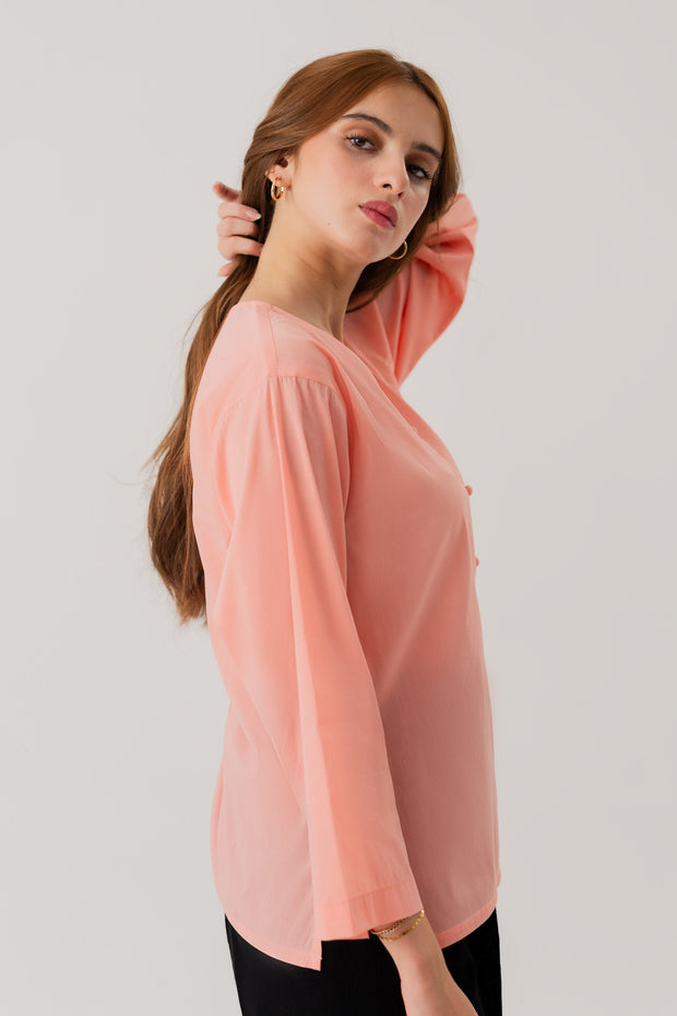 Peach Regular fit Top with Side Vents