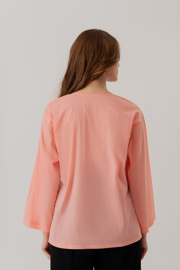 Peach Regular fit Top with Side Vents