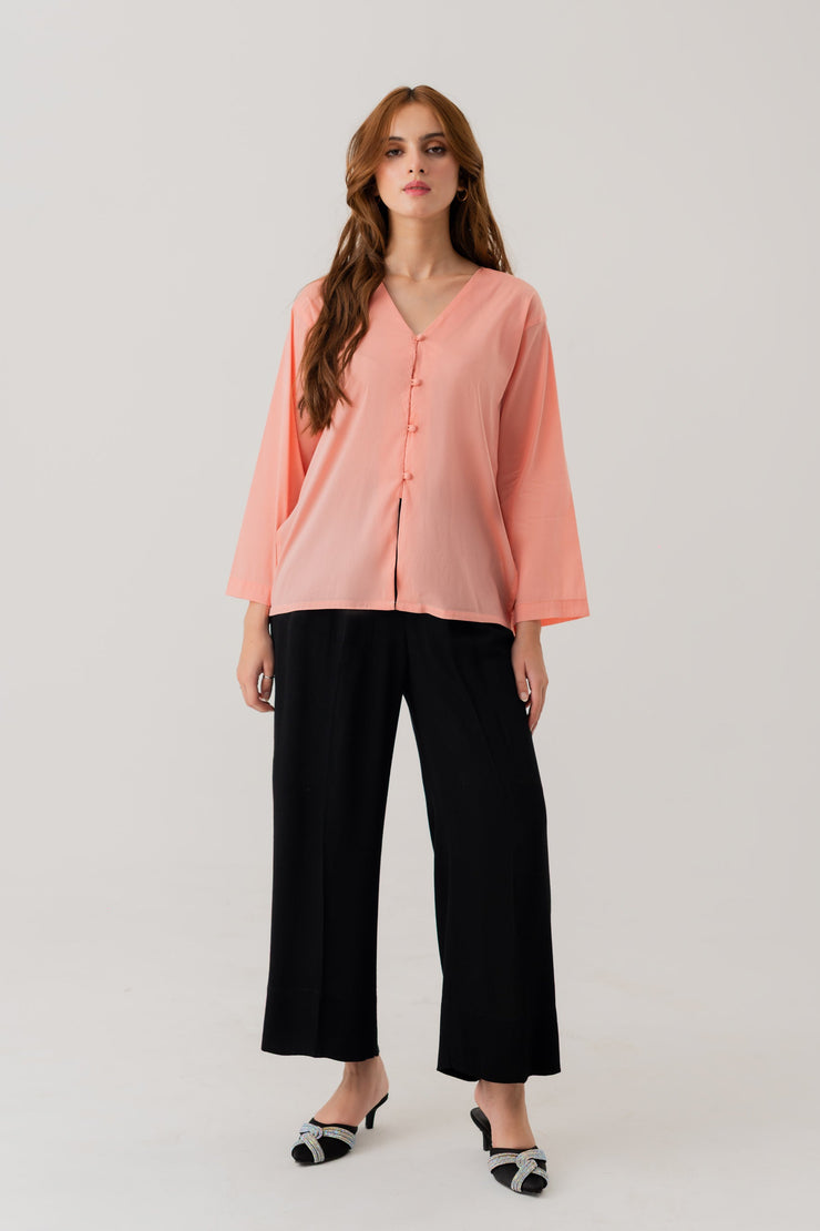 Peach Regular fit Top with Side Vents