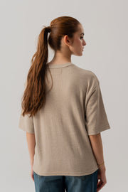 SAND TEXTURED RELAXED FIT T-SHIRT