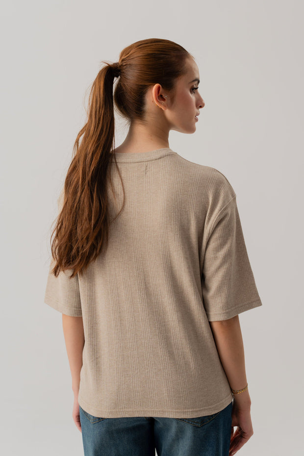SAND TEXTURED RELAXED FIT T-SHIRT