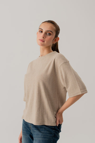 SAND TEXTURED RELAXED FIT T-SHIRT