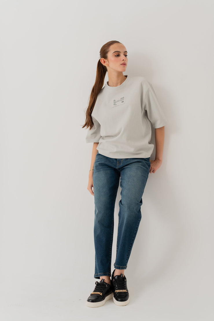 Light Grey Relaxed Fit Graphic T-shirt