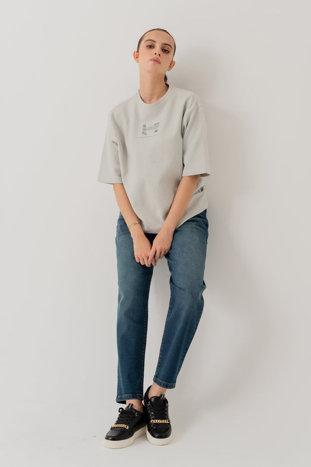 Light Grey Relaxed Fit Graphic T-shirt