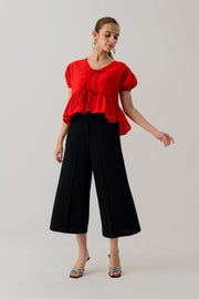 Red Crop top with Bow Tie Detail