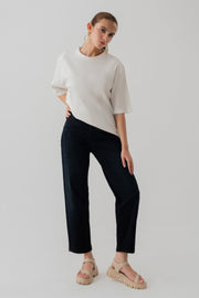 WHITE RIB RELAXED FIT T-SHIRT