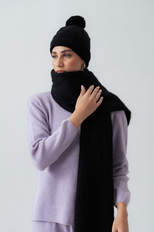 Black Knitted Scarf